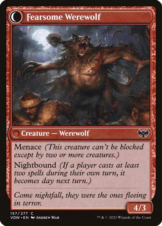 Fearful Villager // Fearsome Werewolf image