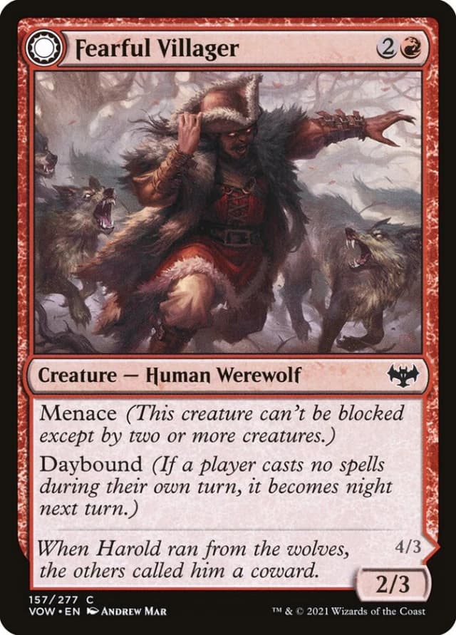 Fearful Villager // Fearsome Werewolf image