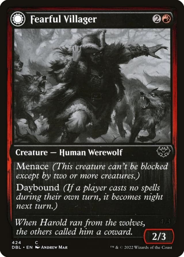 Fearful Villager // Fearsome Werewolf image